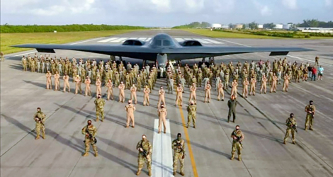 L’«Expeditionary Bomb Squadron» de l’US Air Force à la «Naval Support Facility» de Diego Garcia le 31 août 2020. 