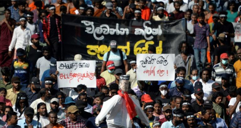 Manifestation à Colombo, au Sri Lanka, le 19 juillet 2022.