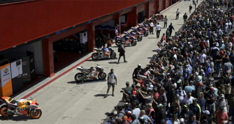 Photo prise lors des séances d'entraînement du Grand Prix moto d'Argentine, le 1er avril 2022 à Thermes de Rio Hondo.