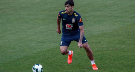 Le milieu de terrain brésilien Lucas Paqueta à l'entraînement avec sa sélection au stade du Pacaembu à Sao Paulo, le 10 juin 2019.