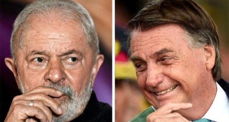 Lula (G) et Jair Bolsonaro (D), candidats à l'élection présidentielle au Brésil le 2 octobre 2022.