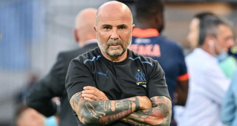 L'entraîneur argentin Jorge Sampaoli, alors en poste à Marseille, lors d'un match à Montpellier, le 8 août 2022.