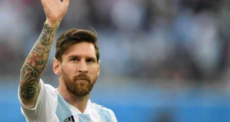 L'Argentin Lionel Messi pendant un match de Coupe du Monde contre le Nigeria, le 26 juin 2018 à Saint-Pétersbourg.