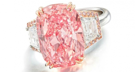 Le diamant Williamson Pink Star, dans une image non datée reçue de la maison de vente aux enchères Sotheby's le 8 octobre 2022.