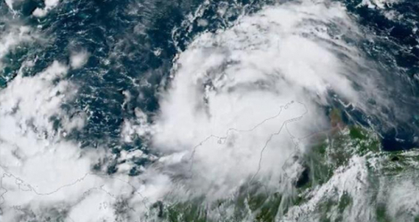 Vue satellite de l'ouragan Julia pendant son passage au nord de la Colombie, le 8 octobre 2022.