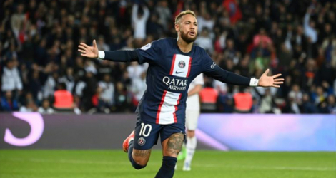 L'attaquant du PSG Neymar vient de marquer contre l'OM, le 16 octobre 2022 au Parc des Princes.