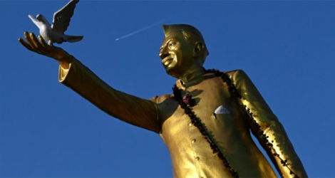 Statue de Jawaharlal Nehru, premier Premier ministre de l'Inde, à Madras le 26 octobre 2022.