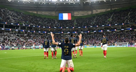 Olivier Giroud a inscrit le premier but de l'équipe de France contre la Pologne en huitièmes de finale de la Coupe du monde au Qatar, le 4 décembre 2022.