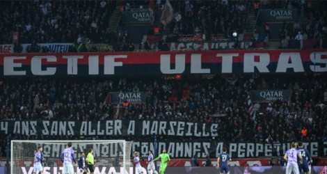 Une tribune du Parc des Princes lors du match de Ligue 1 entre le PSG et Toulouse, à Paris le 4 février 2023.