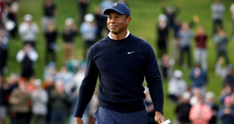 Tiger Woods affiche un air souriant au terme de son premier tour au Genesis Invitational, le 16 février 2023 à Pacific Palisades (Californie). afp.com - Michael Owens