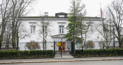 L'ambassade de Russie en Norvège, le 13 avril 2023 à Oslo.