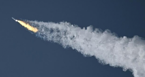 Décollage de la fusée Starship de SpaceX depuis la Starbase, le 20 avril 2023 à Boca Chica, au Texas. afp.com - Patrick T. Fallon
