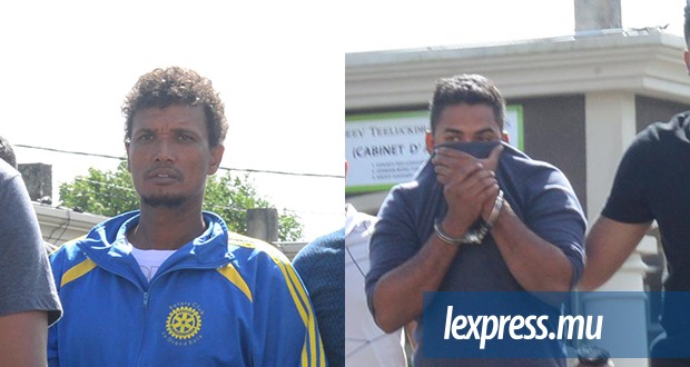 Sunil Krishna Dowlut (à g.) et Steeve Nicolas Mariette ont comparu en cour jeudi 6 juin.