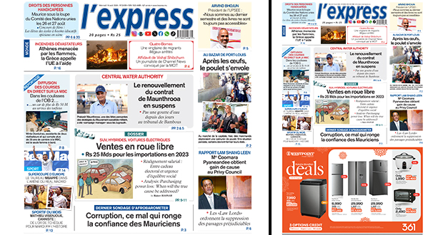 Les grands titres de l'express de ce mercredi 14 août 2024