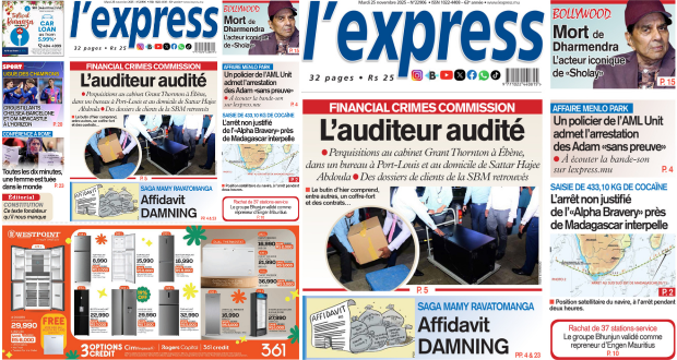 Les grands titres de l'express de ce mardi 25 novembre 2025