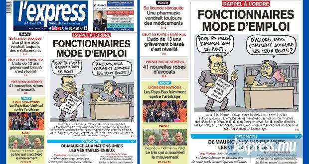 Les grands titres de l'express de ce samedi 26 septembre 2026