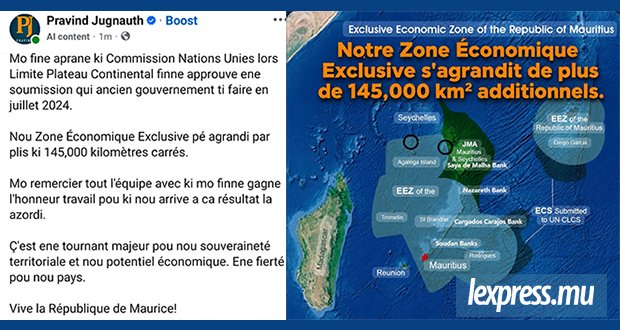 Maurice gagne 145 000 km² de plus
