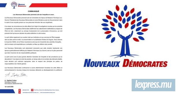 Les Nouveaux Démocrates réaffirment leur soutien à Véronique Leu-Govind et appellent au respect de la présomption d’innocence