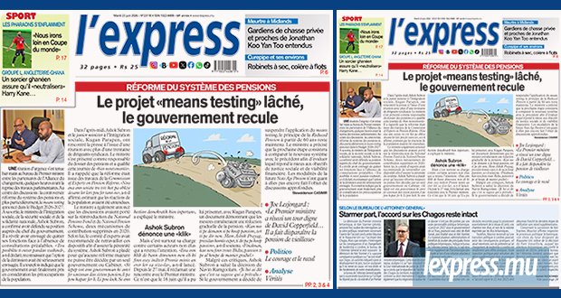 Les grands titres de l'express de ce mardi 23 juin 2026