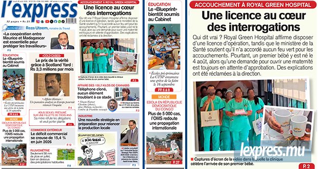 Les grands titres de l'express de ce jeudi 20 août 2026