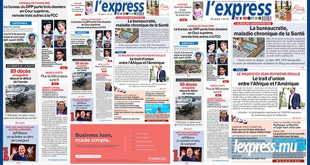 Les grands titres de l'express de ce mercredi 12 août 2026
