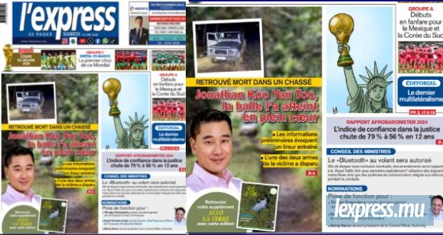 Les grands titres de l'express de ce samedi 13 juin 2026
