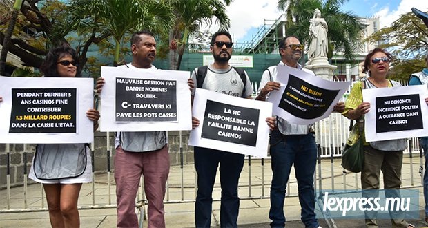 Six cents familles toujours dans le flou, la Casino Employees Union manifeste