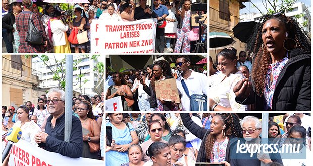 La colère des travailleurs devant le ministère du Travail
