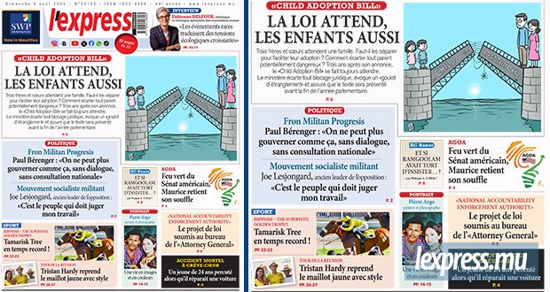 Les grands titres de l'express de ce dimanche 9 août 2026