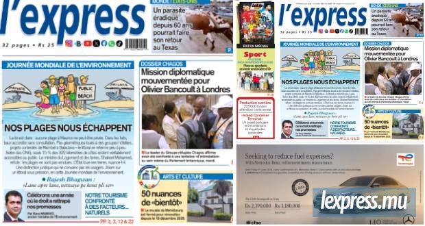 Les grands titres de l'express de ce vendredi 5 juin 2026