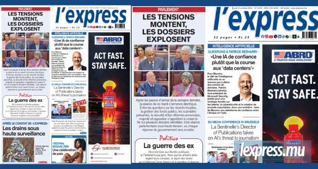 Les grands titres de l'express de ce lundi 26 octobre 2026