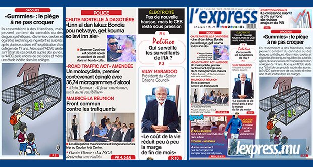 Les grands titres de l'express de ce jeudi 1ᵉʳ octobre 2026