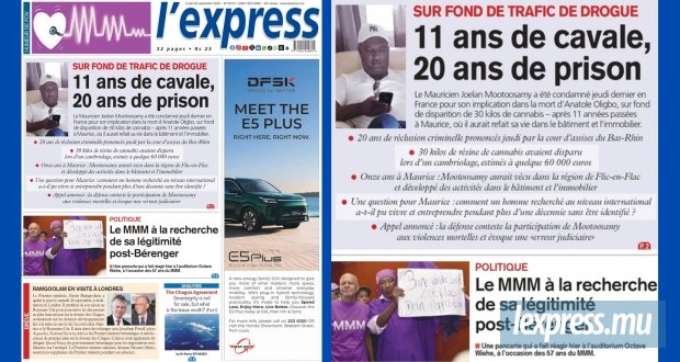 Les grands titres de l'express de ce lundi 28 septembre 2026