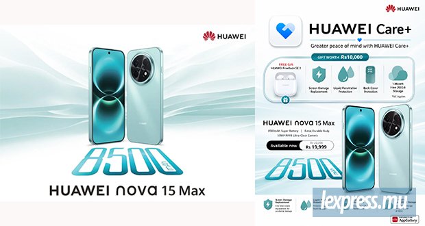 Huawei nova 15 Max : protection incluse pendant un an