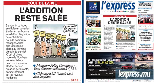 Les grands titres de l'express de ce jeudi 13 août 2026