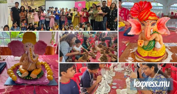 Les enfants donnent vie à Ganesh dans l’argile
