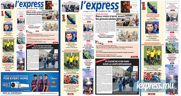 Les grands titres de l'express de ce mercredi 7 octobre 2026