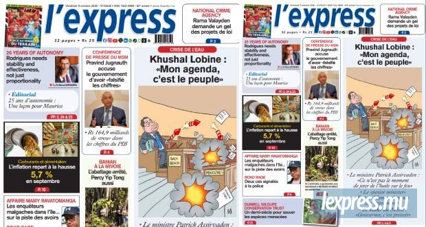 Les grands titres de l'express de ce vendredi 9 octobre 2026