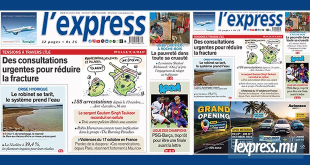 Les grands titres de l'express de ce mardi 20 octobre 2026