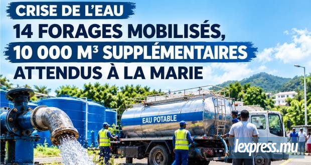 14 forages mobilisés, 10 000 m³ supplémentaires attendus à la Marie