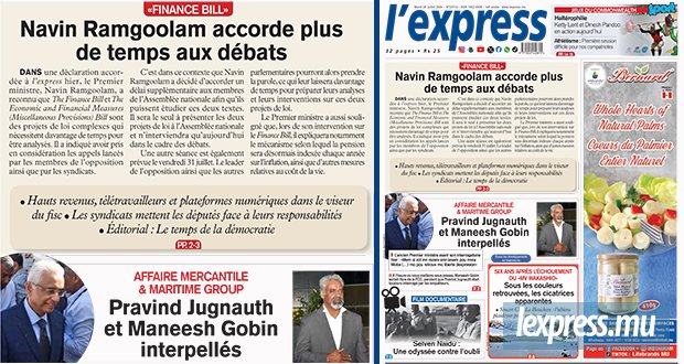 Les grands titres de l'express de ce mardi 28 juillet 2026
