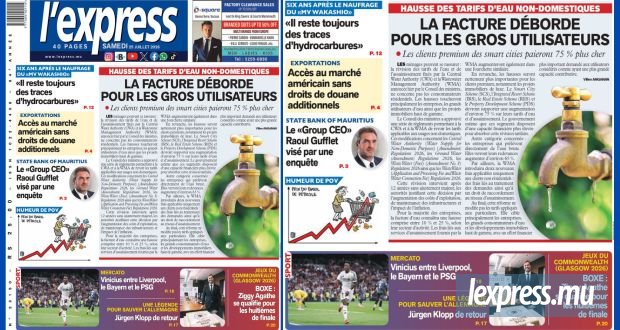 Les grands titres de l'express de ce samedi 25 juillet 2026