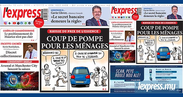 Les grands titres de l'express de ce dimanche 16 août 2026