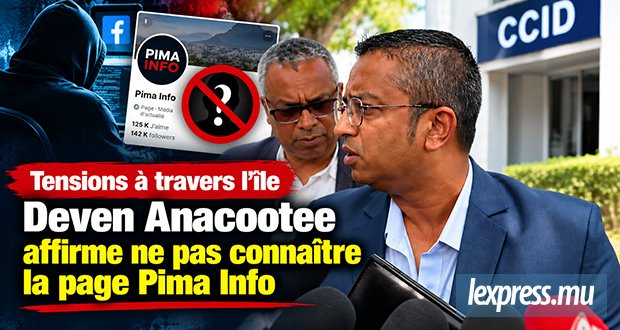 Deven Anacootee affirme ne pas connaître la page Pima Info