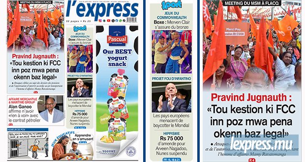 Les grands titres de l'express de ce jeudi 30 juillet 2026