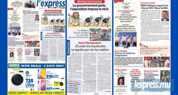 Les grands titres de l'express de ce mercredi 29 juillet 2026