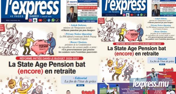 Les grands titres de l'express de ce samedi 11 juillet 2026