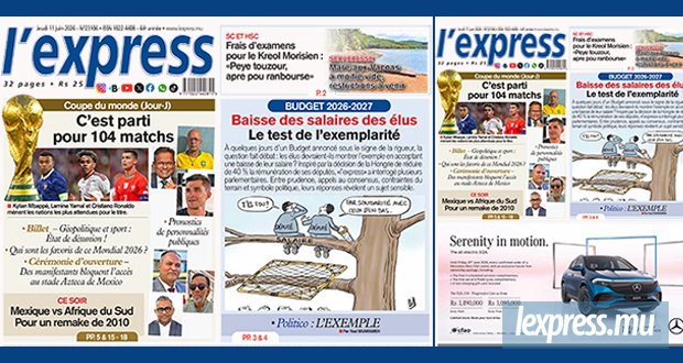 Les grands titres de l'express de ce jeudi 11 juin 2026