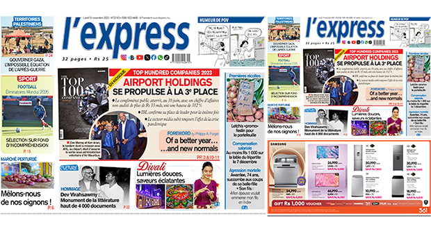 Les grands titres de l'express de ce lundi 13 novembre 2023