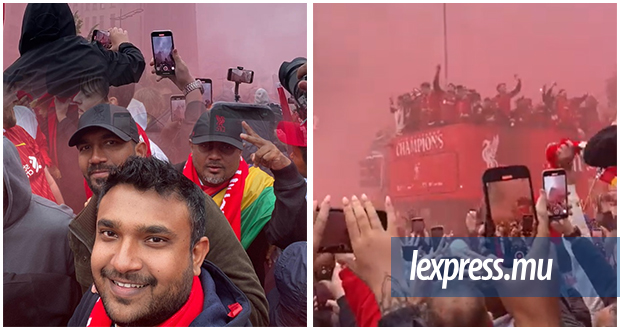 Un drapeau mauricien dans la foule